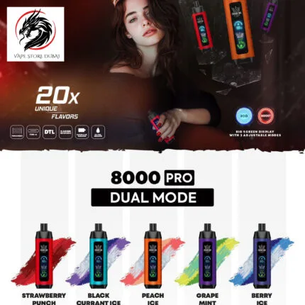 Al Fakher 8000 Pro Dual Mode Disposable Vape 20mg Best Vape Shop In Dubai Vape Shop Near Me