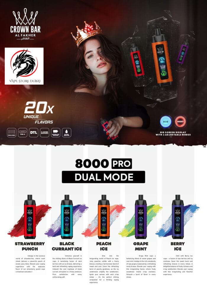 Al Fakher 8000 Pro Dual Mode Disposable Vape 20Mg Best Vape Shop In Dubai Vape Shop Near Me