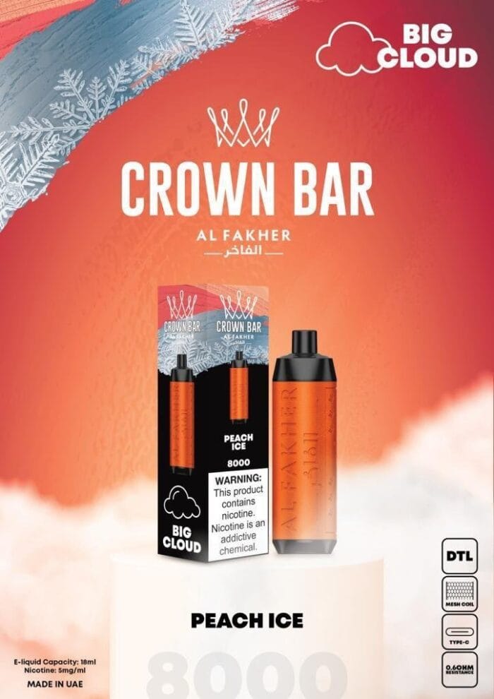 Al Fakher 8000 Puffs Crown Bar Disposable Dtl Big Cloud Best Vape Shop In Dubai Vape Shop Near Me 13