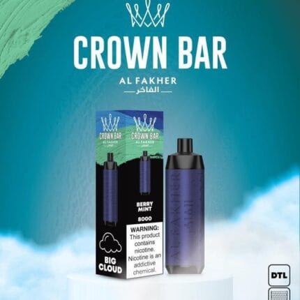 Al Fakher Berry Mint Crown Bar 8000 Puffs Big Cloud Best Vape Shop In Dubai Vape Shop Near Me