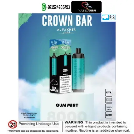 Al Fakher Blueberry Gum Crown Bar Disposable 8000 Puffs Best Vape Shop In Dubai Vape Shop Near Me 2