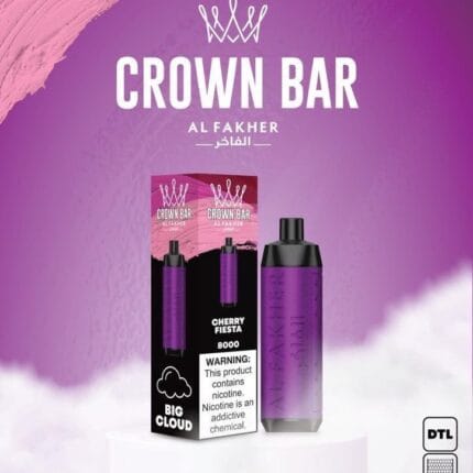 Al Fakher Cherry Fiesta Crown Bar 8000 Puffs Disposable Best Vape Shop In Dubai Vape Shop Near Me