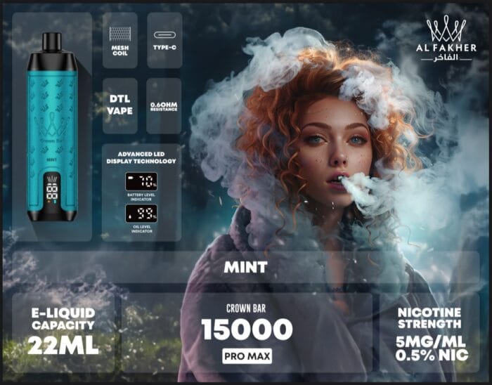 Al Fakher Crown Bar 15000 Puffs Disposable Vape Best Vape Shop In Dubai Vape Shop Near Me 36