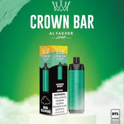 Al Fakher Lemon Mint Crown Bar 8000 Disposable Vape Best Vape Shop In Dubai Vape Shop Near Me