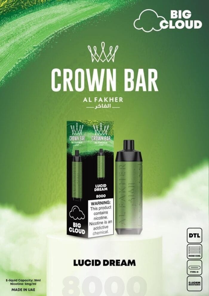 Al Fakher Lucid Dream Crown Bar 8000 Puffs Best Vape Shop In Dubai Vape Shop Near Me