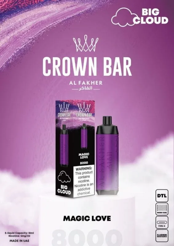 Dubai Vape Store - Best Vape Shop in Dubai UAE! 119 Al Fakher Magic Love Crown Bar 8000 Puffs Best Vape Shop In Dubai Vape Shop Near Me