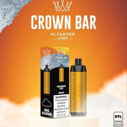 Al Fakher Mango Ice Crown Bar 8000 Puffs Disposable Vape Dtl Best Vape Shop In Dubai Vape Shop Near Me