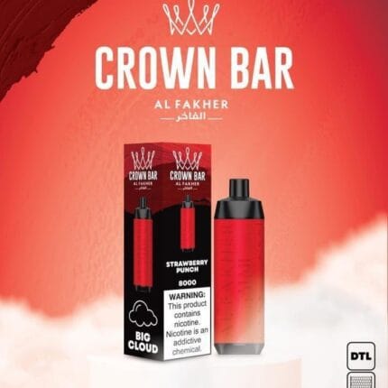 Al Fakher Strawberry Punch Disposable Vape 8000 Puffs Crown Bar Best Vape Shop In Dubai Vape Shop Near Me