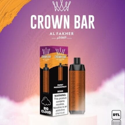 Al Fakher Sweet Passionfruit Crown Bar 8000 Puffs Dtl Best Vape Shop In Dubai Vape Shop Near Me