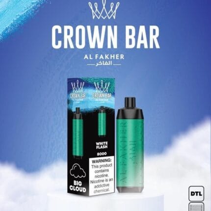 Al Fakher White Flash Crown Bar 8000 Puffs Best Vape Shop In Dubai Vape Shop Near Me