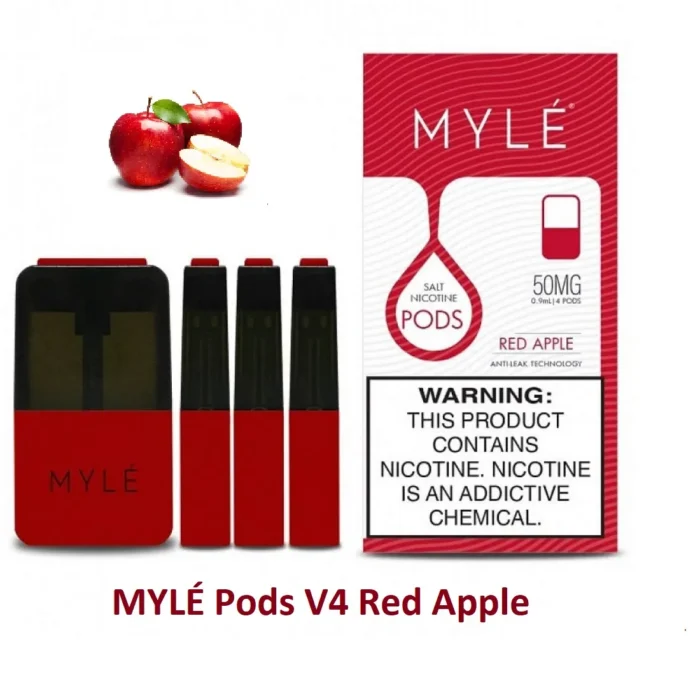 Myle V4 Red Apple Magnetic Vape Pods Best Vape Shop In Dubai Vape Shop Near Me