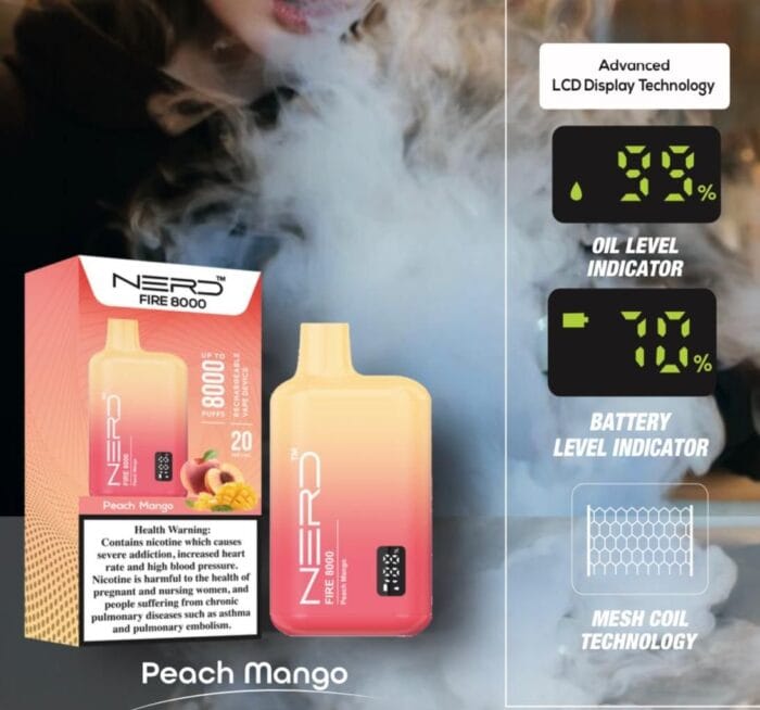 Nerd Fire 8000 Puffs Disposable Vape 2 Nicotine Best Vape Shop In Dubai Vape Shop Near Me 11