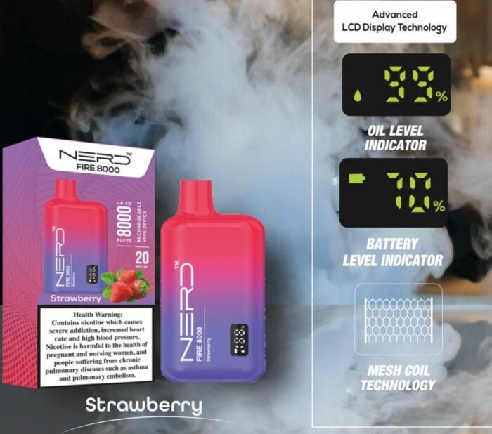 Nerd Fire 8000 Puffs Disposable Vape 2 Nicotine Best Vape Shop In Dubai Vape Shop Near Me 14