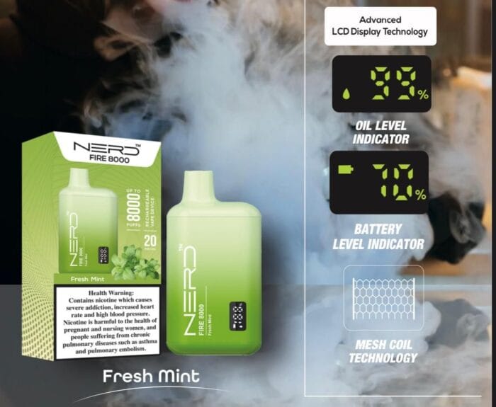 Nerd Fire 8000 Puffs Disposable Vape 2 Nicotine Best Vape Shop In Dubai Vape Shop Near Me 18