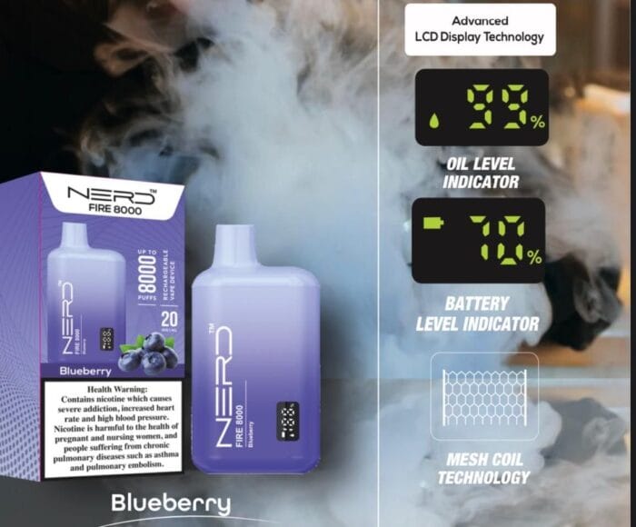 Nerd Fire 8000 Puffs Disposable Vape 2 Nicotine Best Vape Shop In Dubai Vape Shop Near Me 19