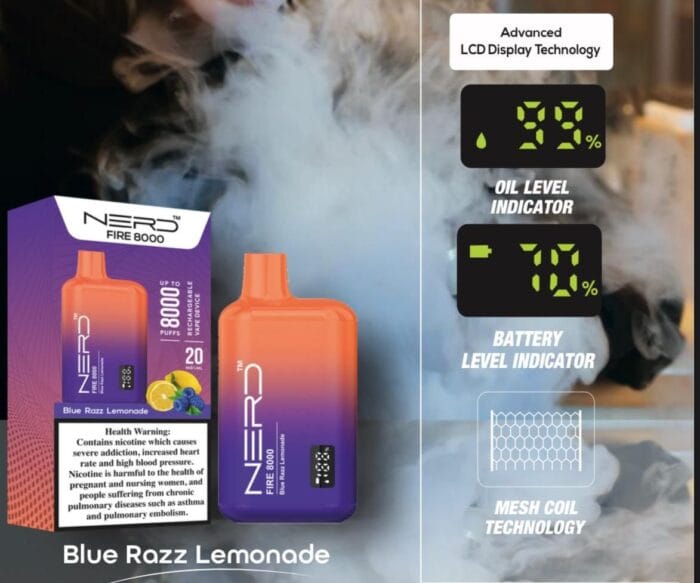 Nerd Fire 8000 Puffs Disposable Vape 2 Nicotine Best Vape Shop In Dubai Vape Shop Near Me 21