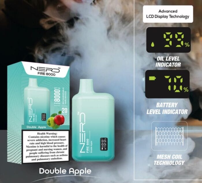 Nerd Fire 8000 Puffs Disposable Vape 2 Nicotine Best Vape Shop In Dubai Vape Shop Near Me 25