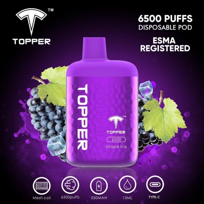 Topper Disposable Vape 6500 Puffs Best Vape Shop In Dubai Vape Shop Near Me 4