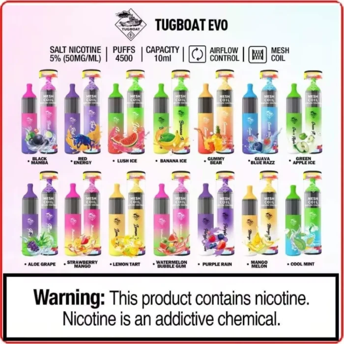 Tugboat Vape 4500 Puffs Disposable In Uae Best Vape Shop In Dubai Vape Shop Near Me