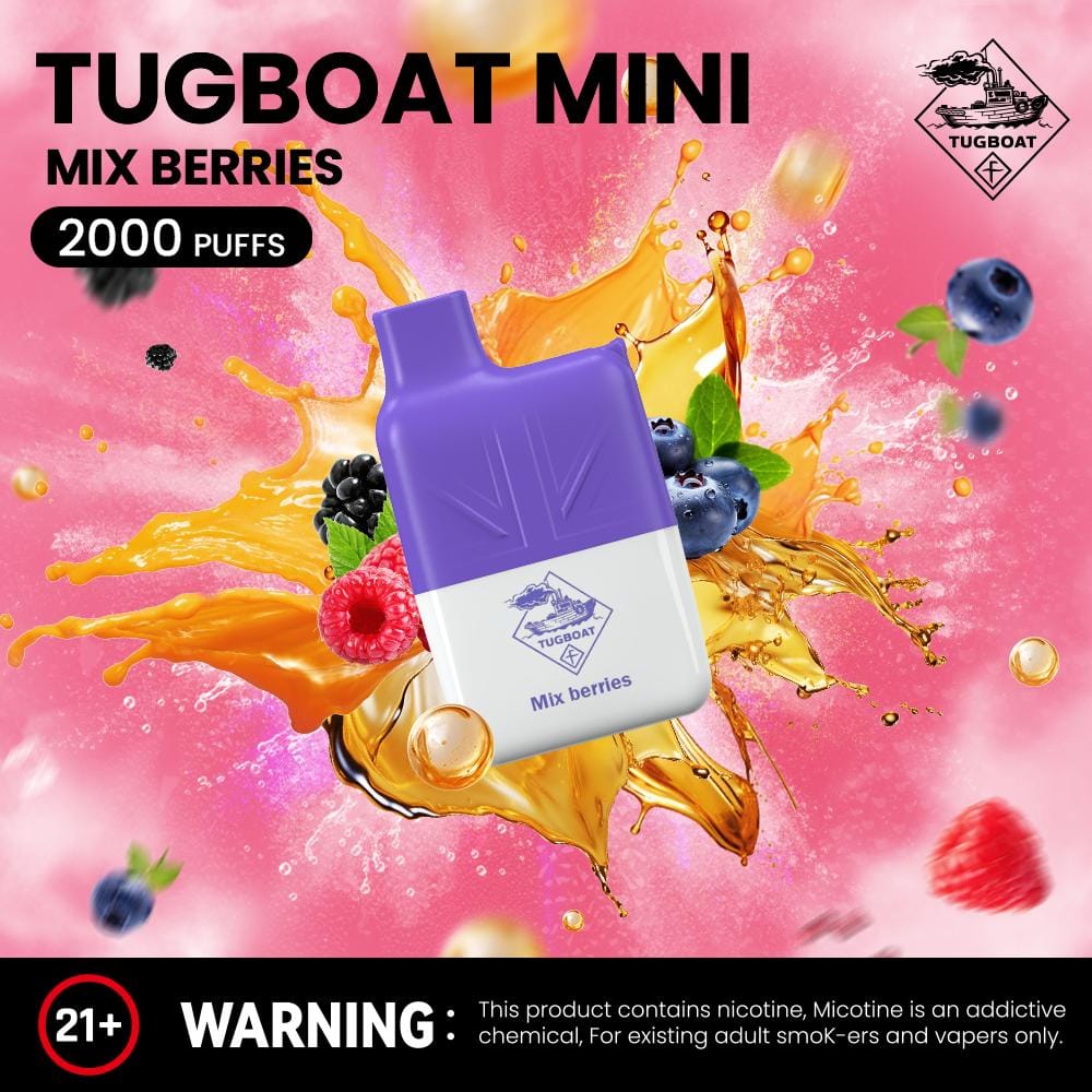 Tugboat Mini 2000 Puffs 2% Nicotine Disposable Vape in UAE (2) Tugboat Mini 2000 Puffs 2 Nicotine Disposable Vape in UAE 2